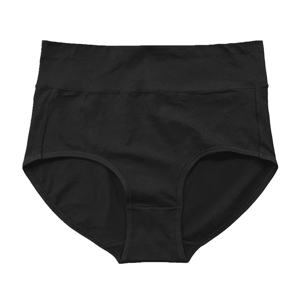Pure Cotton Underwear Women Black Mid-Waist Breathable Briefs Small
